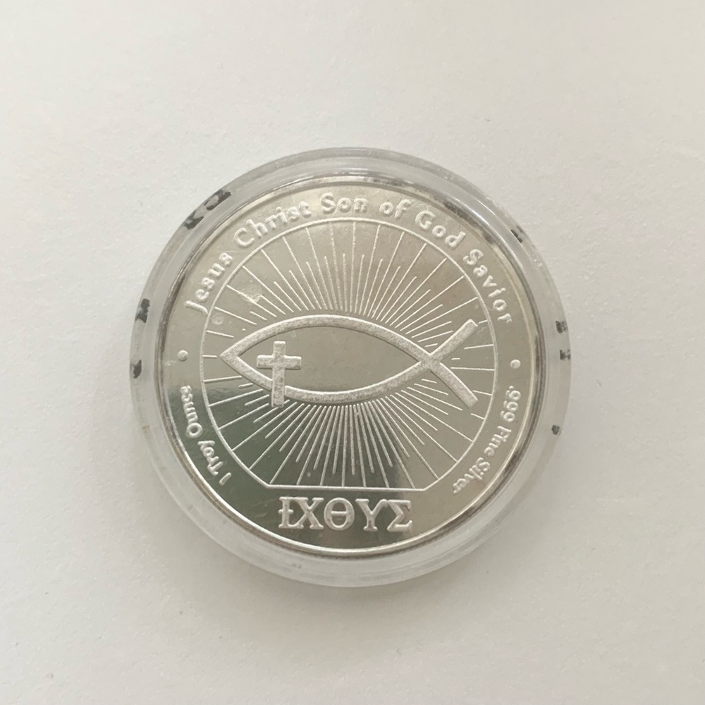 Ichthus John 3:16 Christian 1 oz Silver Coin